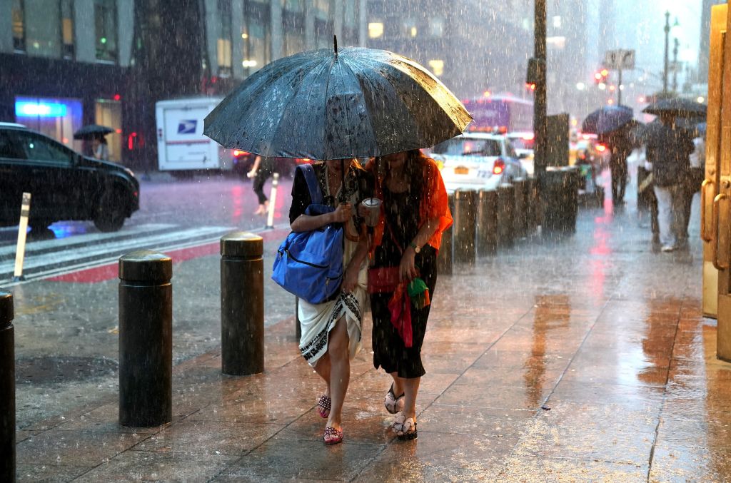 Rain in New York. 