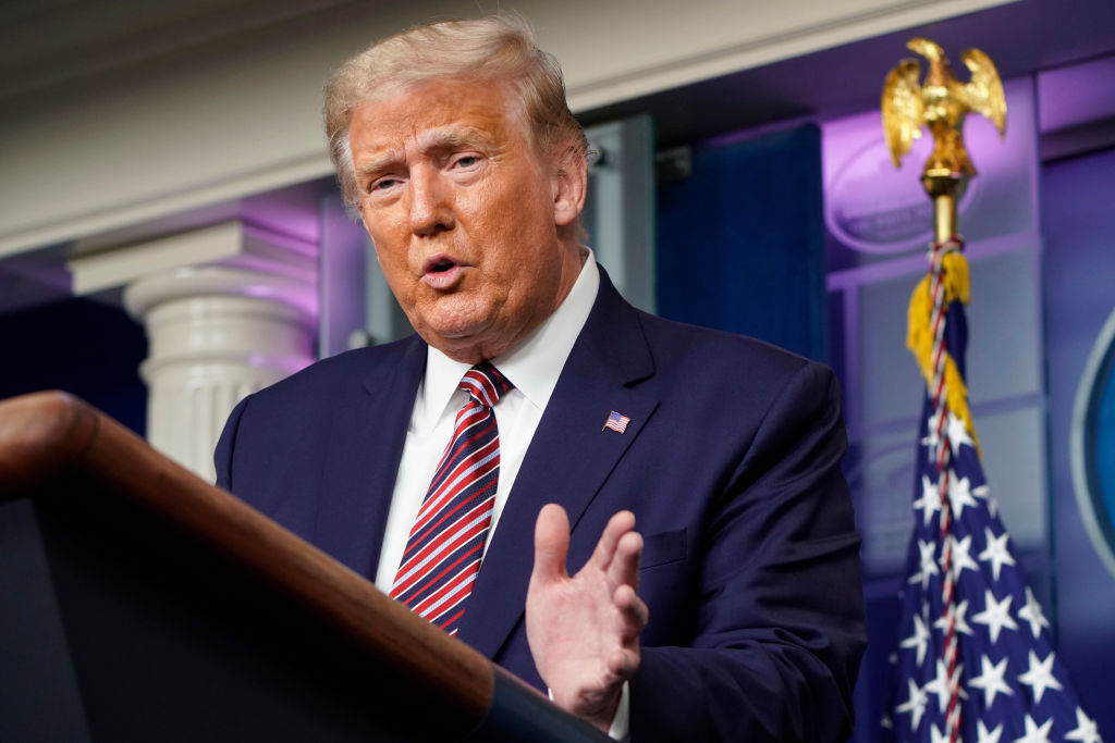 President Donald Trump speaks during a news conference in the Briefing Room of the White House on September 27, 2020 in Washington, DC.