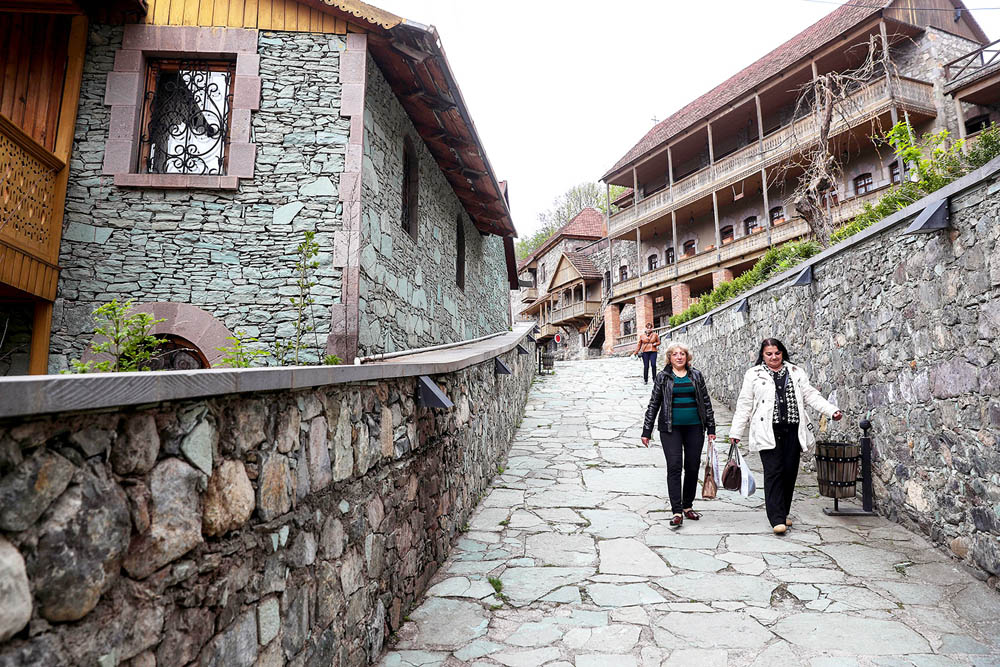 Strolling the stone streets of Dilijan, Armenia.