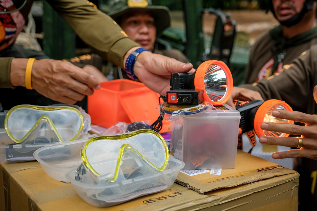 Supplies to help children stuck in a flooded cave in Thailand.