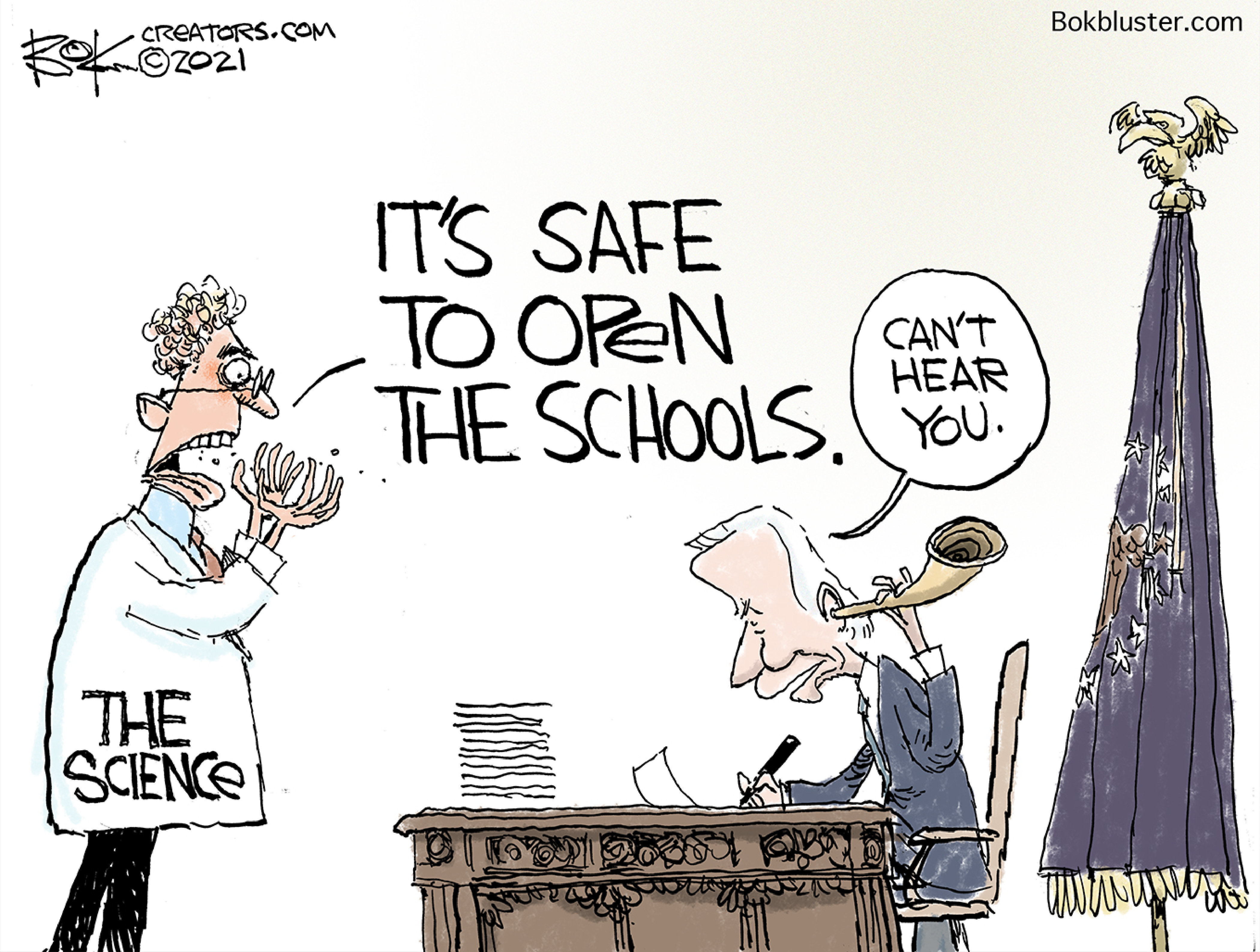 Political Cartoon U.S. biden covid schools