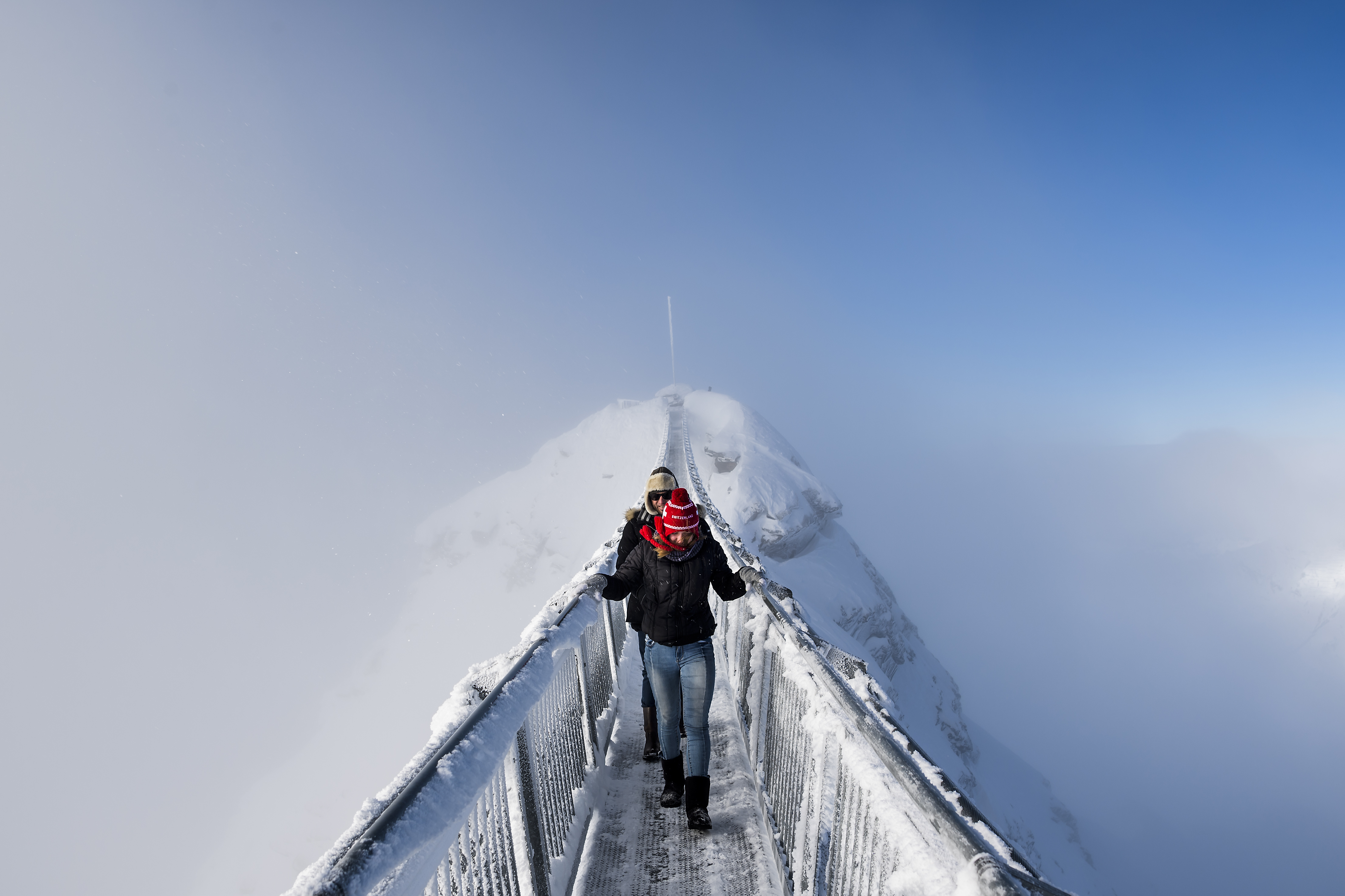 The &#039;Peak Walk&#039; suspension bridge in Switzerland.