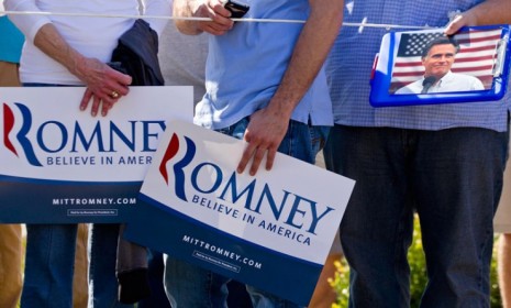 Many centrist Mitt Romney supporters would vote for President Obama over Rick Santorum, according to a new Pew poll.