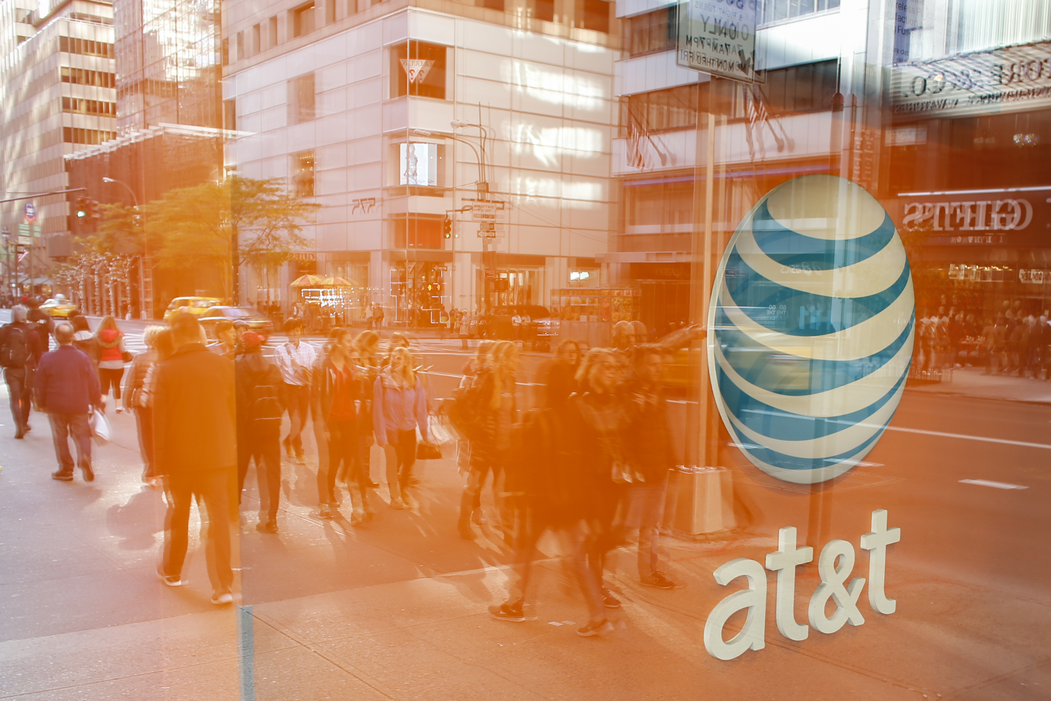 An AT&amp;T store on 5th Avenue in New York.