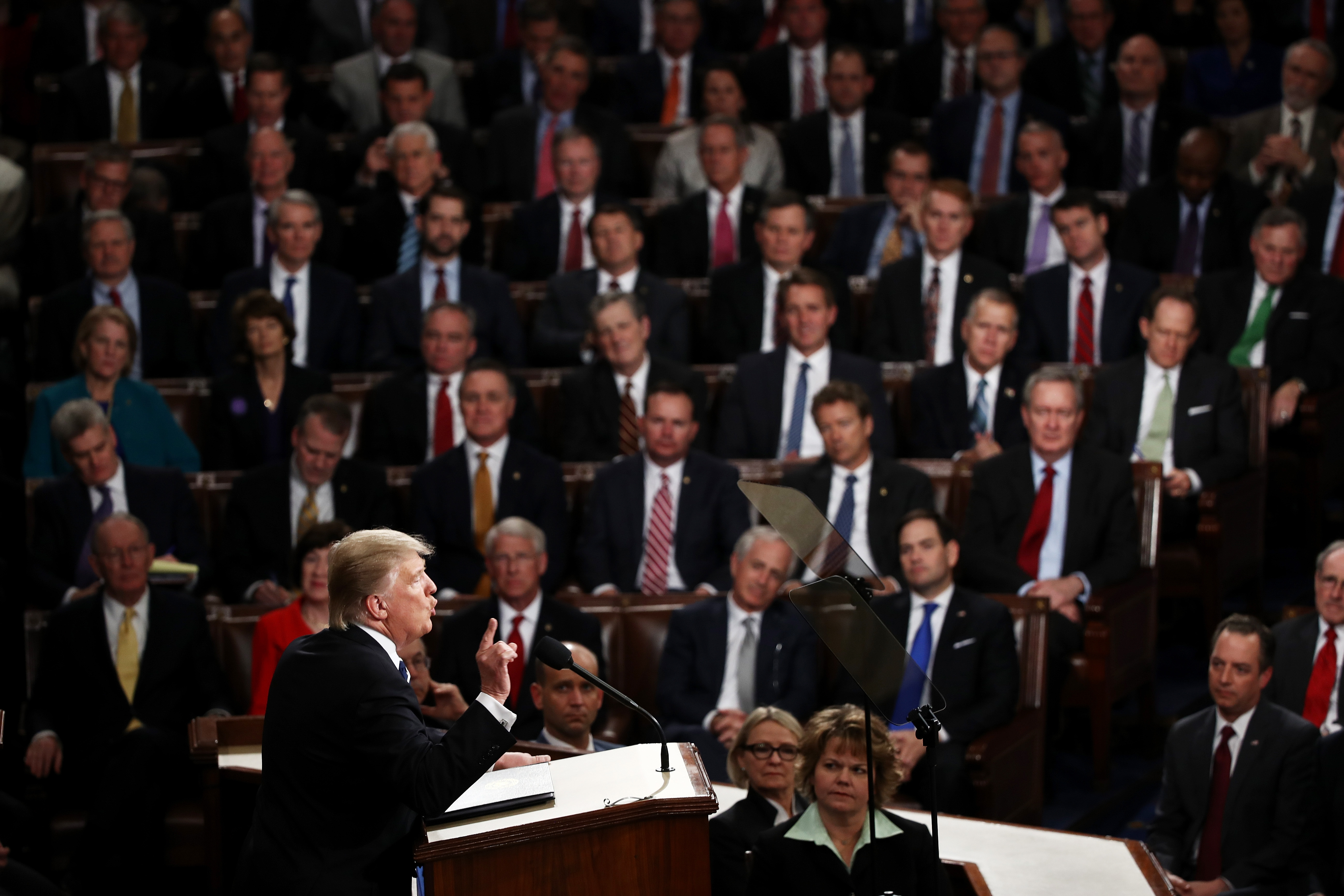 President Trump speaks to the joint session of Congress