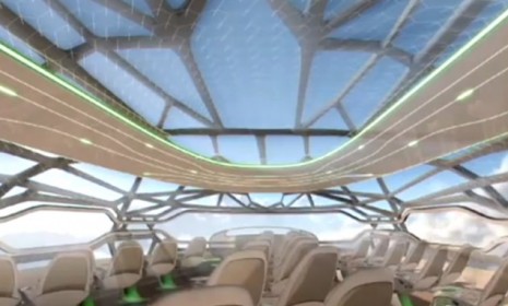 Airbus&#039; concept for an airplane of the future features a transparent cabin that gives passengers the ultimate panoramic view.