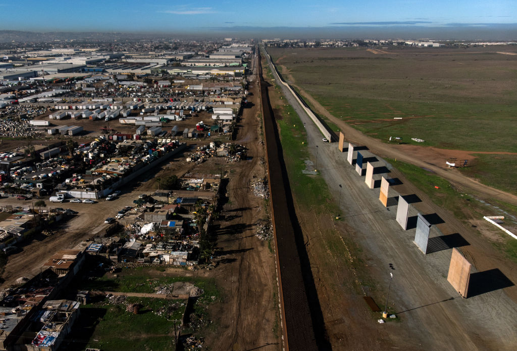  Trump&#039;s border wall prototypes as seen from Tijuana.