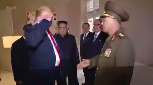 Trump muddles a handshake with a North Korean general.