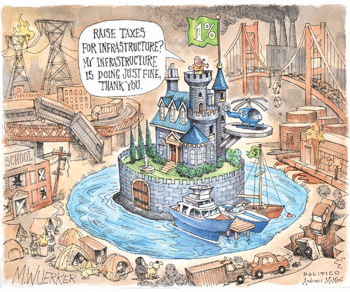 Editorial Cartoon one percent infrastructure