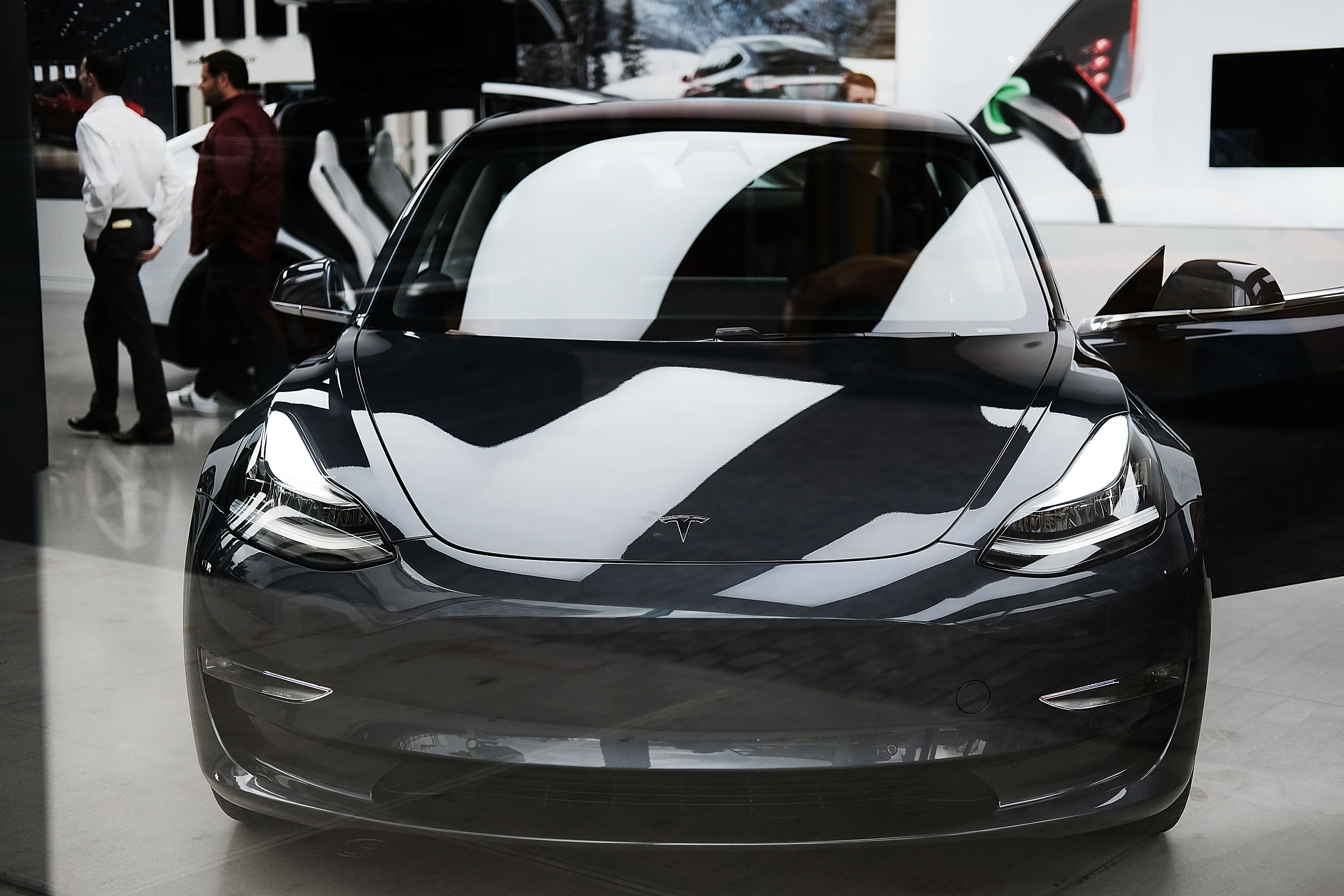 A Tesla car in Manhattan