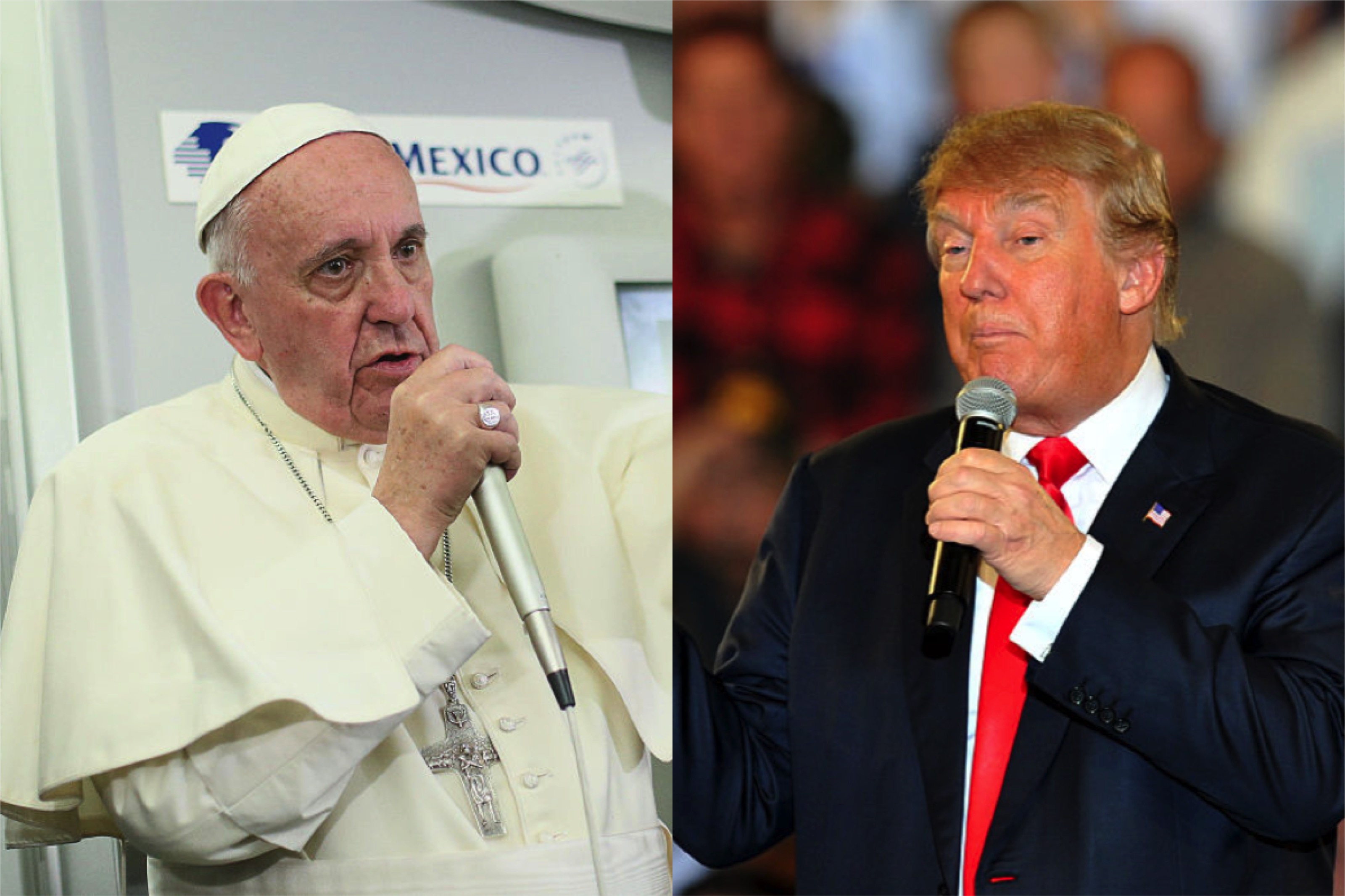 Pope Francis and Donald trump argue over the gospels