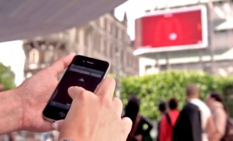 McDonald&#039;s fans in Sweden can use their iPhones to try and win a free meal by playing Pong on a giant video screen.