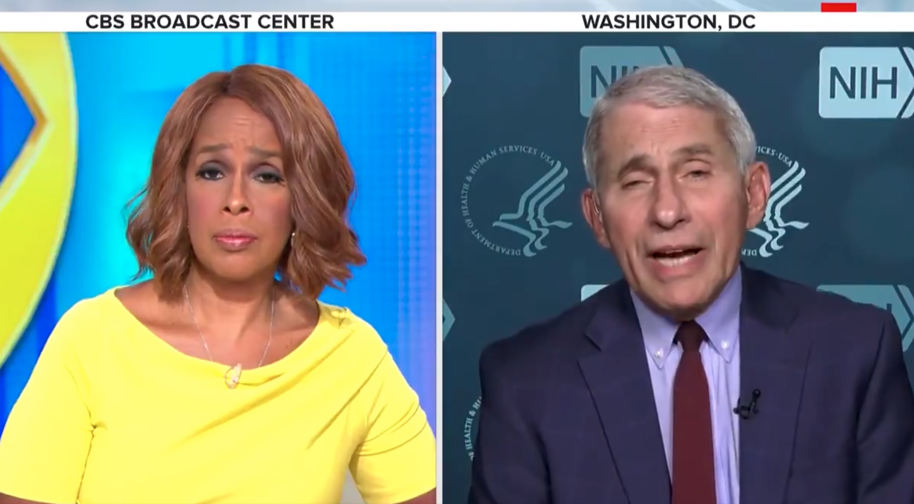 Gayle King and Dr. Anthony Fauci.
