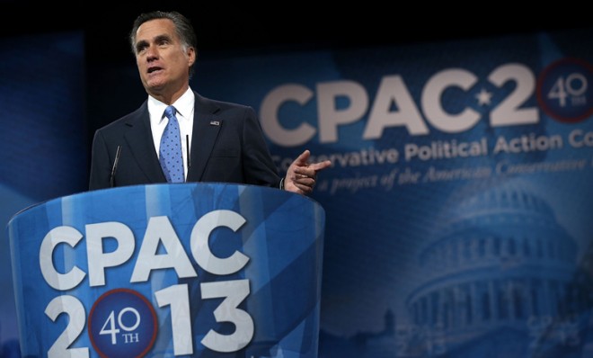 Mitt Romney speaks at the 40th annual Conservative Political Action Conference, March 15.