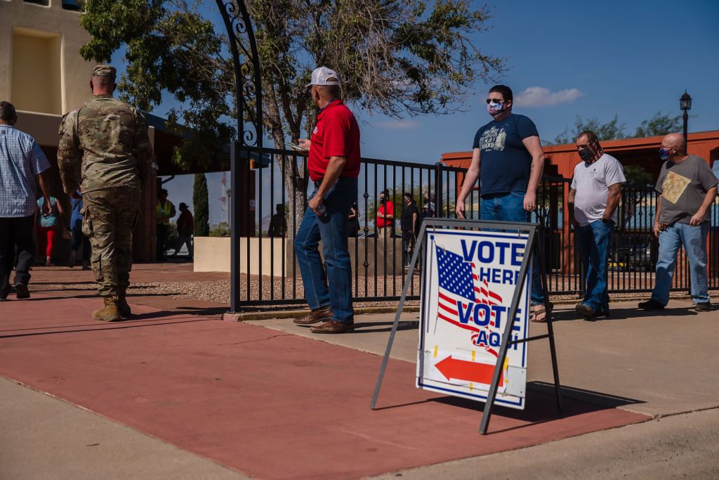 People in line to vote in Arizona.