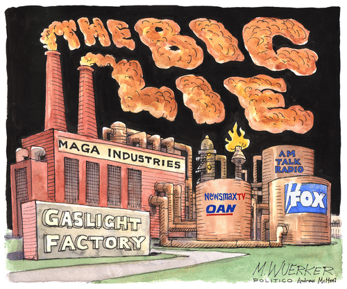 Political Cartoon U.S. trump maga conservative media fox news