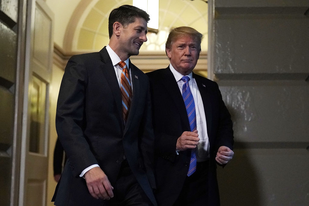Trump and House Speaker Paul Ryan after an immigration meeting