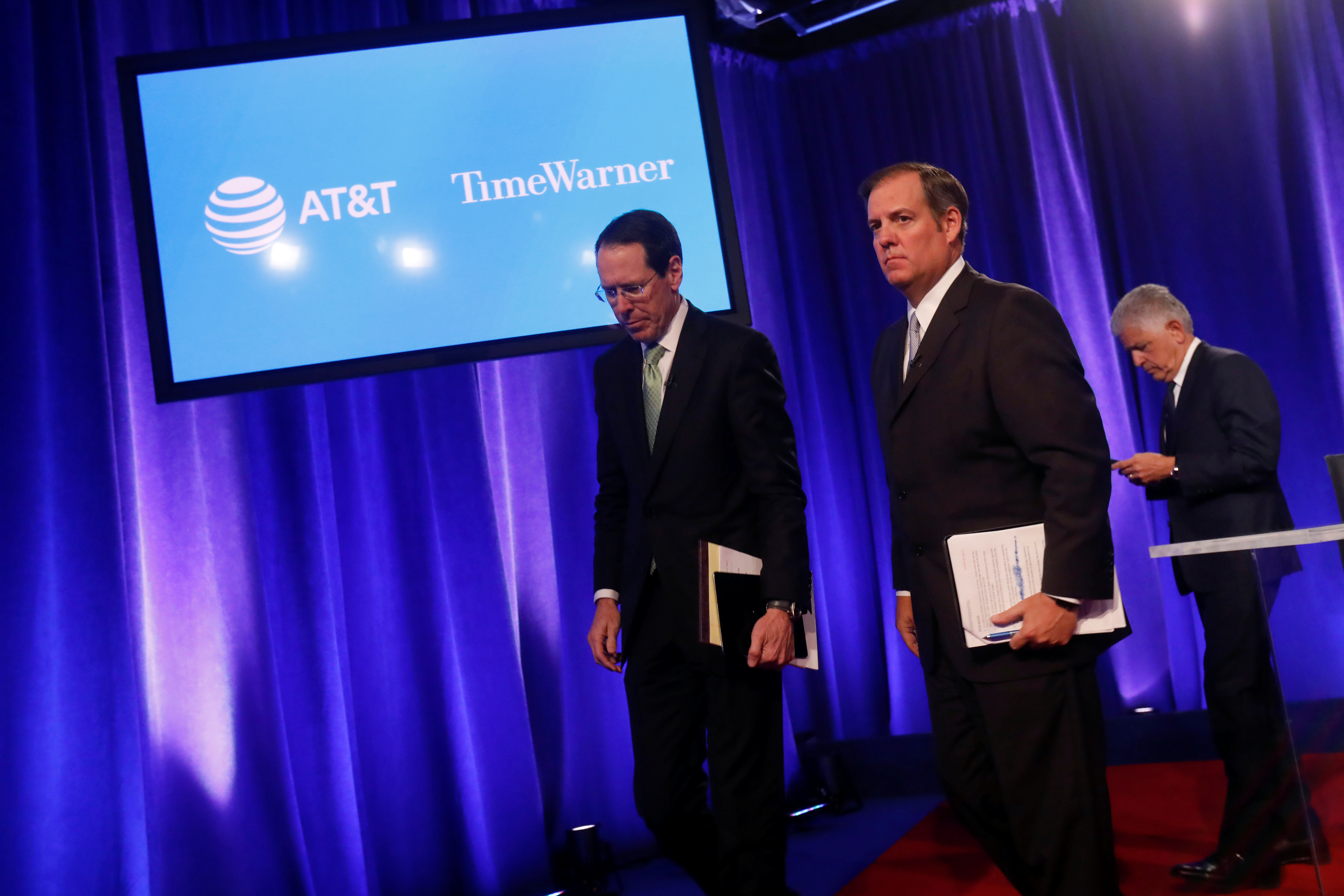AT&amp;T CEO at a press conference in NYC