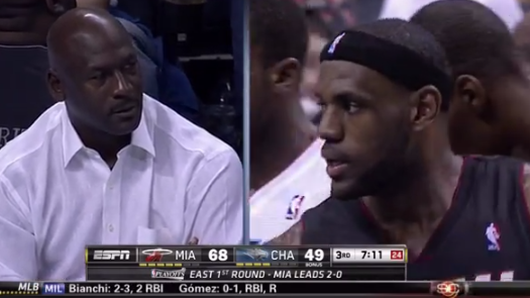 LeBron James dunked right in Michael Jordan&#039;s glum face