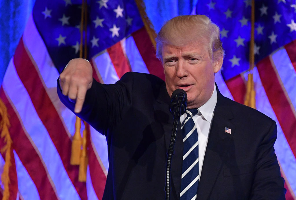 President Trump gestures