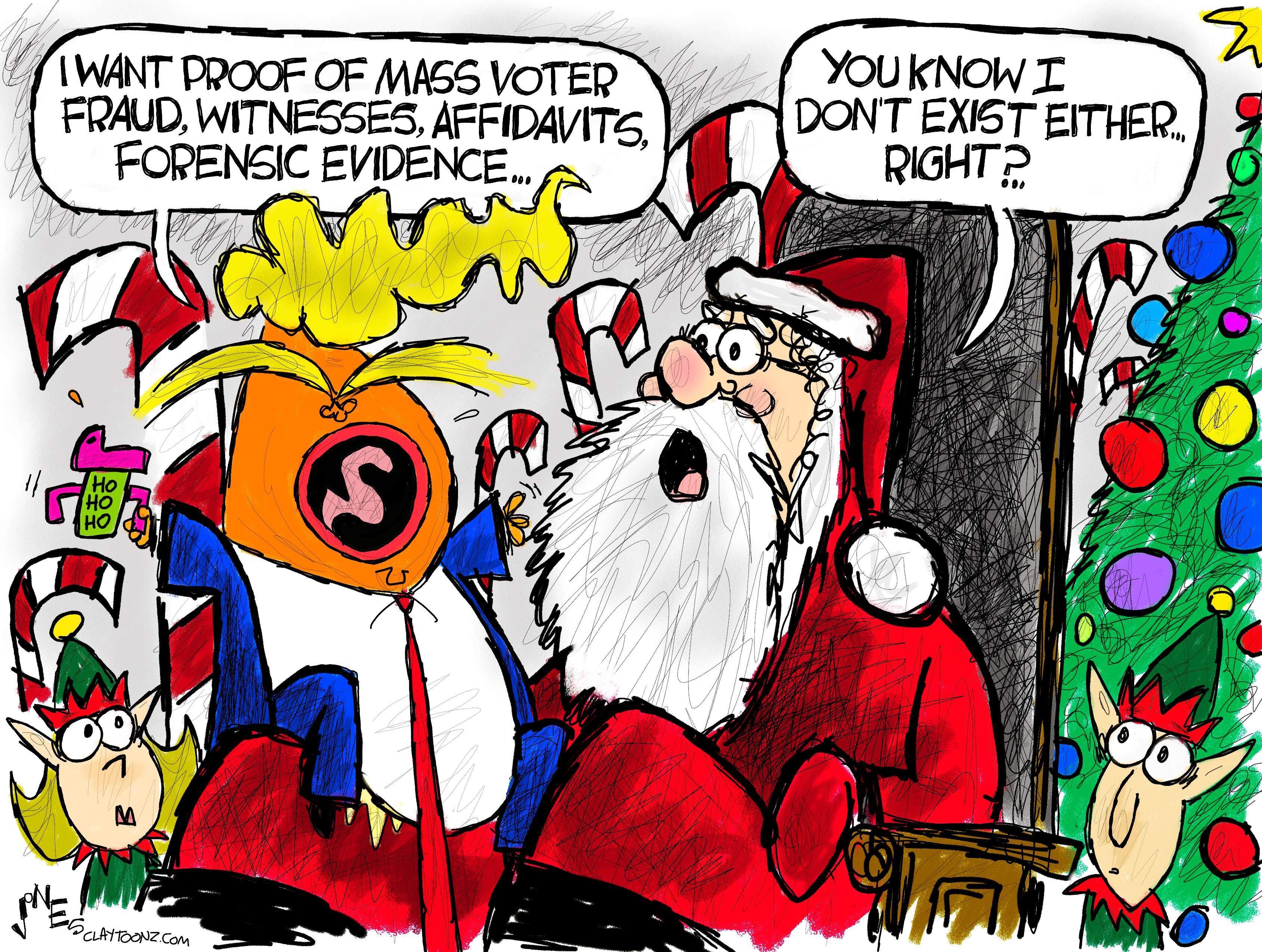 Political Cartoon U.S. Trump voter fraud Santa&amp;nbsp;