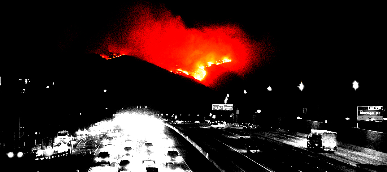 A fire in California.