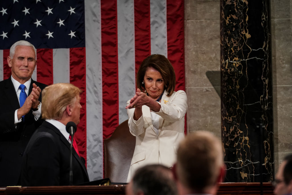 Nancy Pelosi claps at Trump during 2019 State of the Union