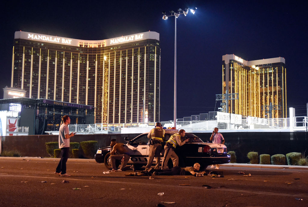 Police on the scene of the Las Vegas shooting.