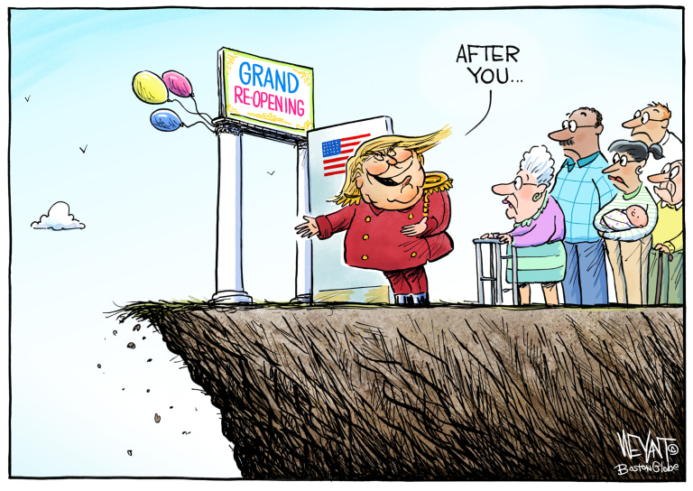 Political Cartoon U.S. Trump coronavirus reopening&amp;nbsp;