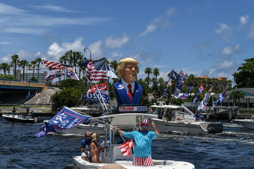 Trump supporters on a boat.