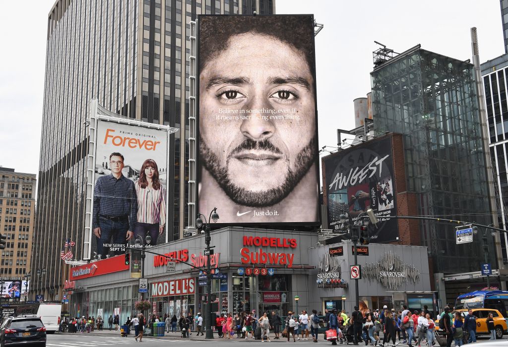 Colin Kaepernick&#039;s Nike ad in New York City.