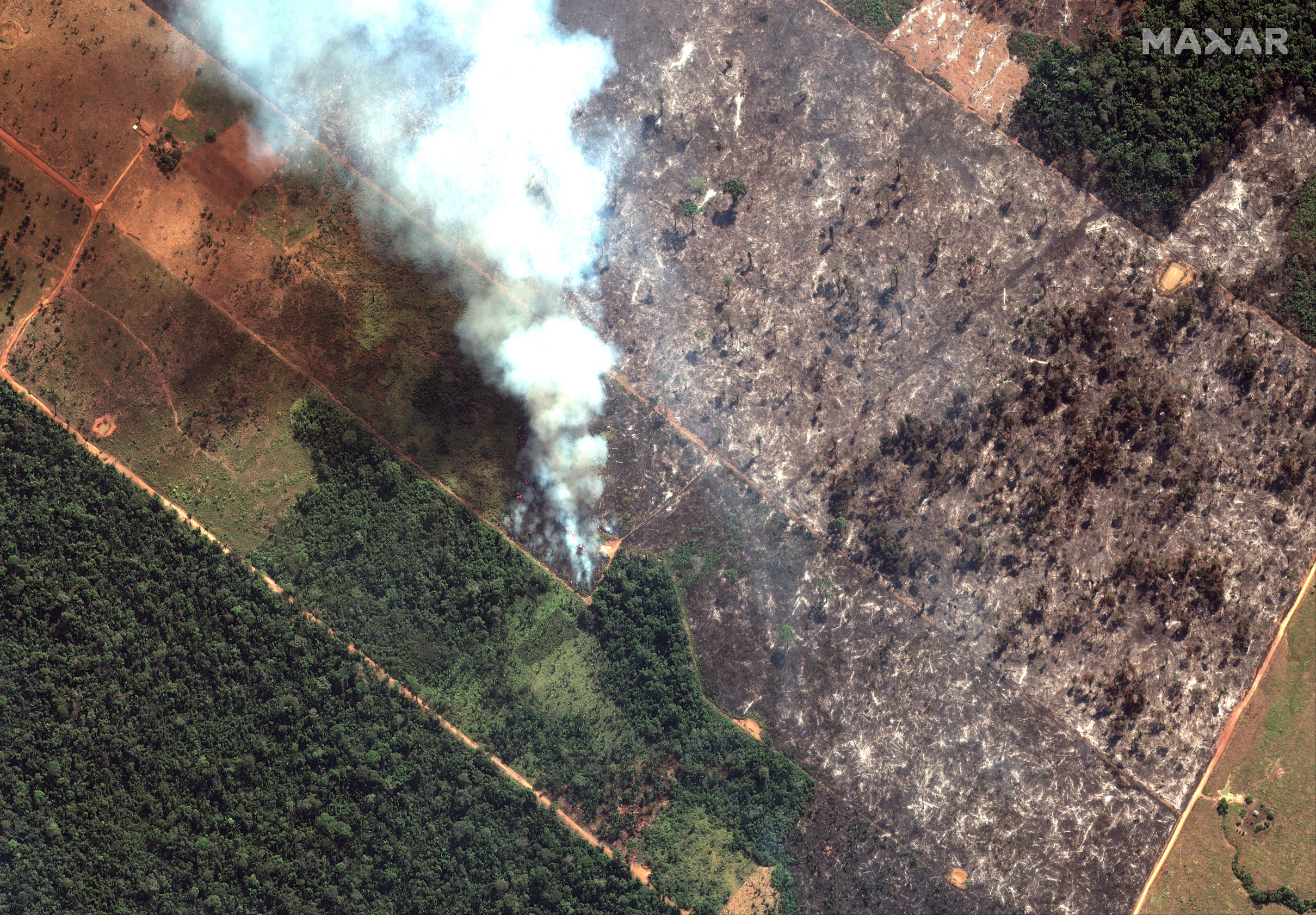 A fire southwest of Porto Velho, Brazil.
