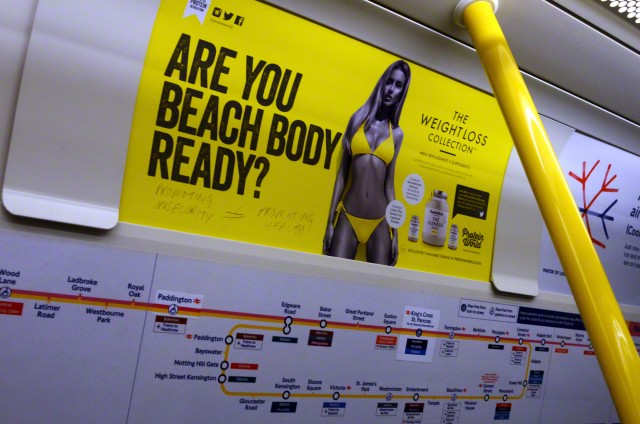 A controversial Protein World subway advertisement