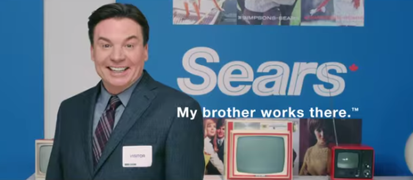 Watch Mike Myers help out Sears Canada with a delightful new ad: &#039;My brother works here!&#039;