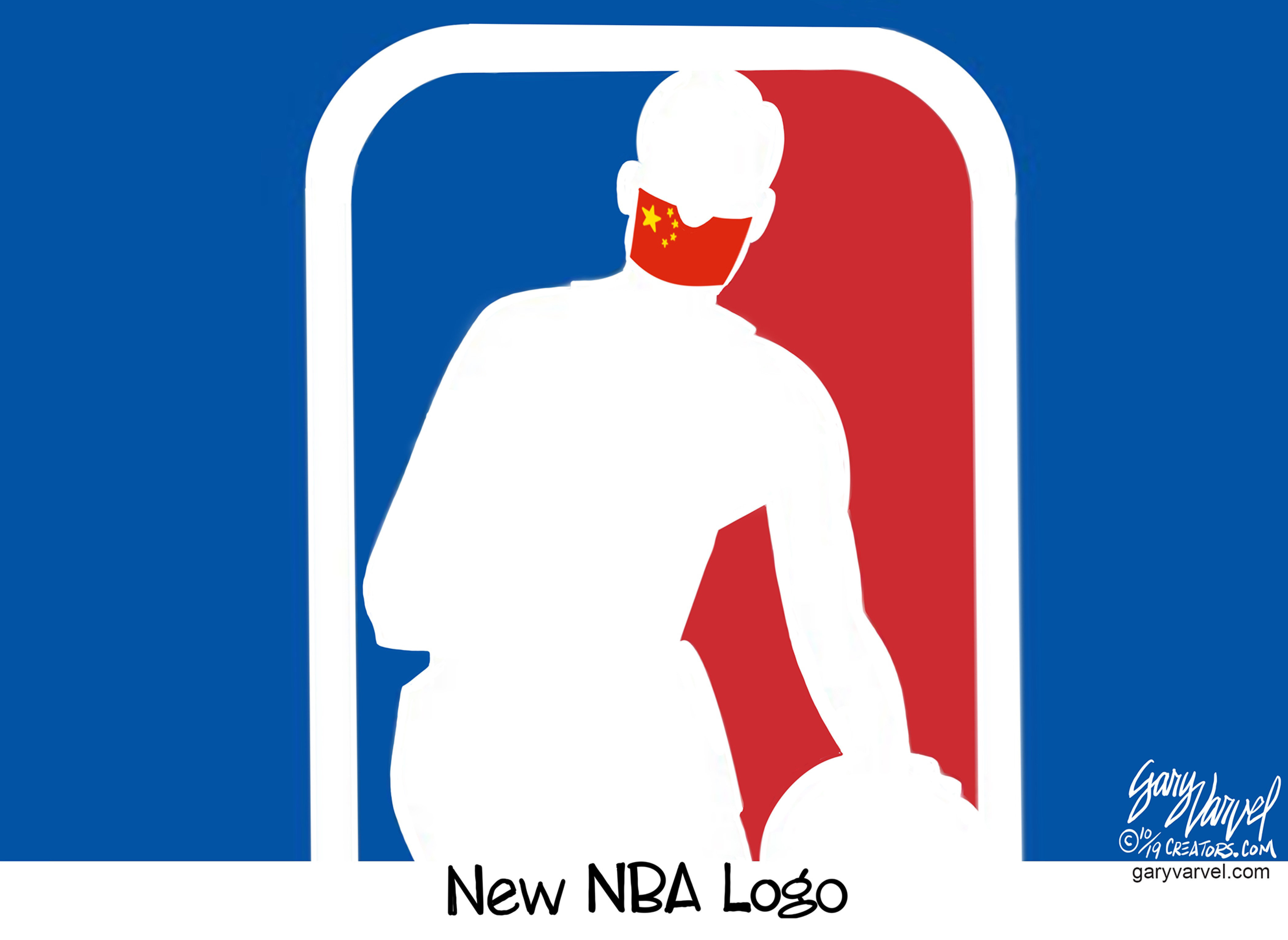 political Cartoon World China NBA Logo