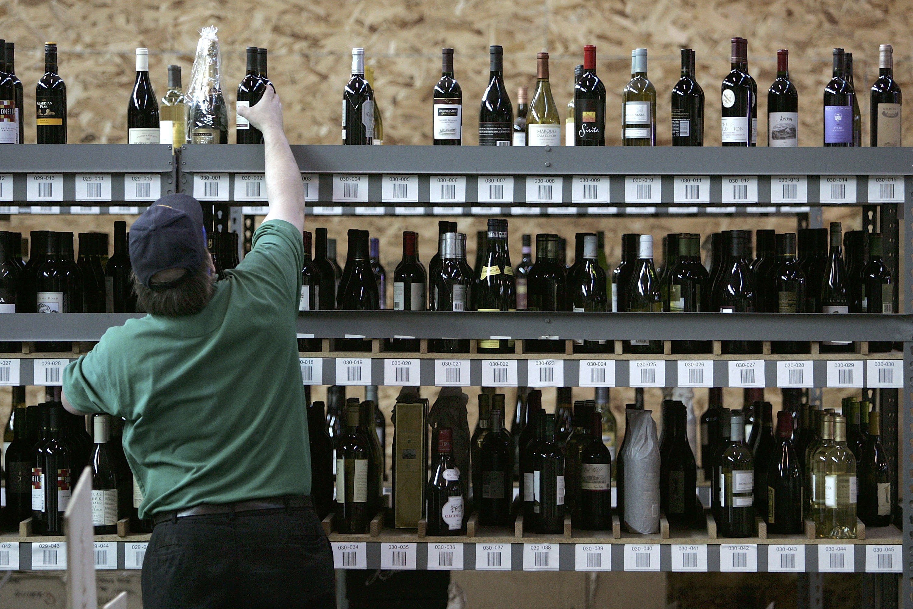 Alcohol sales fall. 