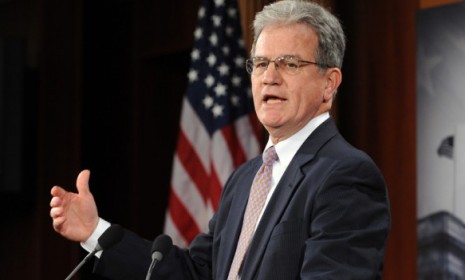 Sen. Tom Coburn (R-Okla.), a member of Obama&#039;s bipartisan debt-reduction commission, says a &quot;flatter tax&quot; is a more realistic goal than a national sales tax.
