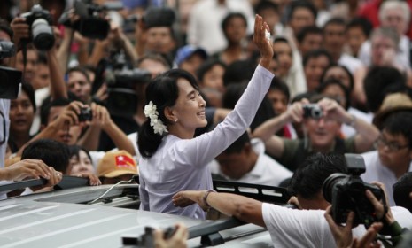 Myanmar&#039;s pro-democracy leader Aung San Suu Kyi 