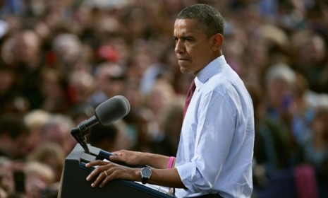 President Obama speaks at a rally in Nashua, N.H., on Oct. 27.