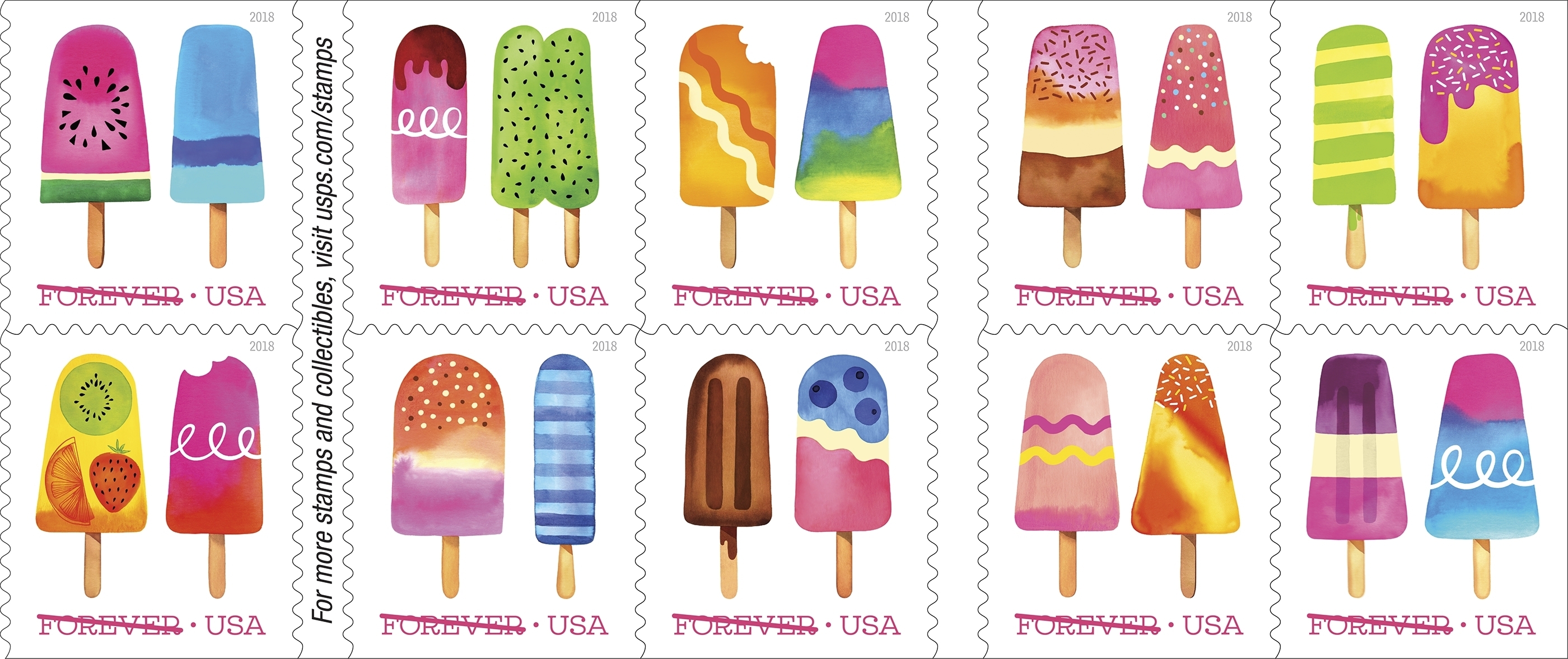 The first scratch-and-sniff stamps from the U.S. Postal Service.