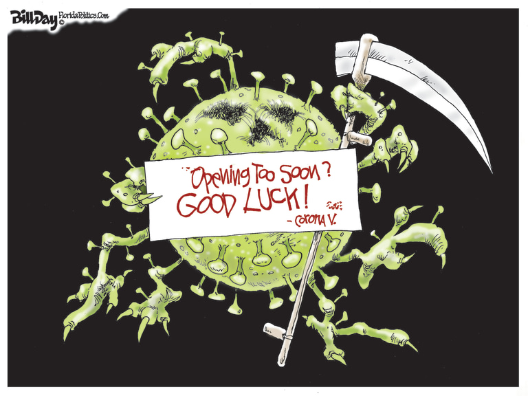 Editorial Cartoon U.S. coronavirus business reopening
