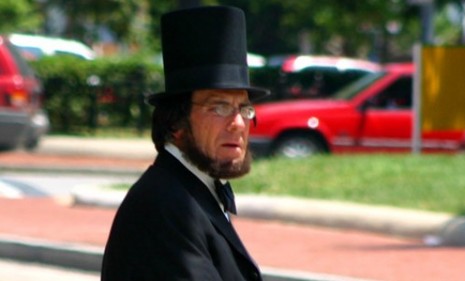 An Abe Lincoln impersonator (not pictured) was fined for reciting the Gettysburg Address on the steps of the Lincoln Memorial. 