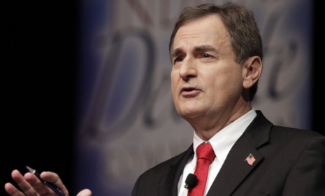 Republican Richard Mourdock participates in a debate in New Albany, Ind., on Oct. 23: Mourdock&#039;s comments about pregnancy and rape are being likened to Todd Akin&#039;s.