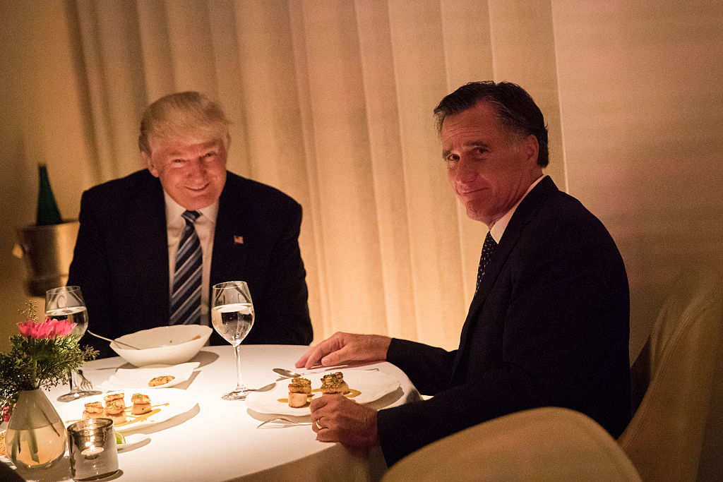  President-elect Donald Trump and Mitt Romney dine together.