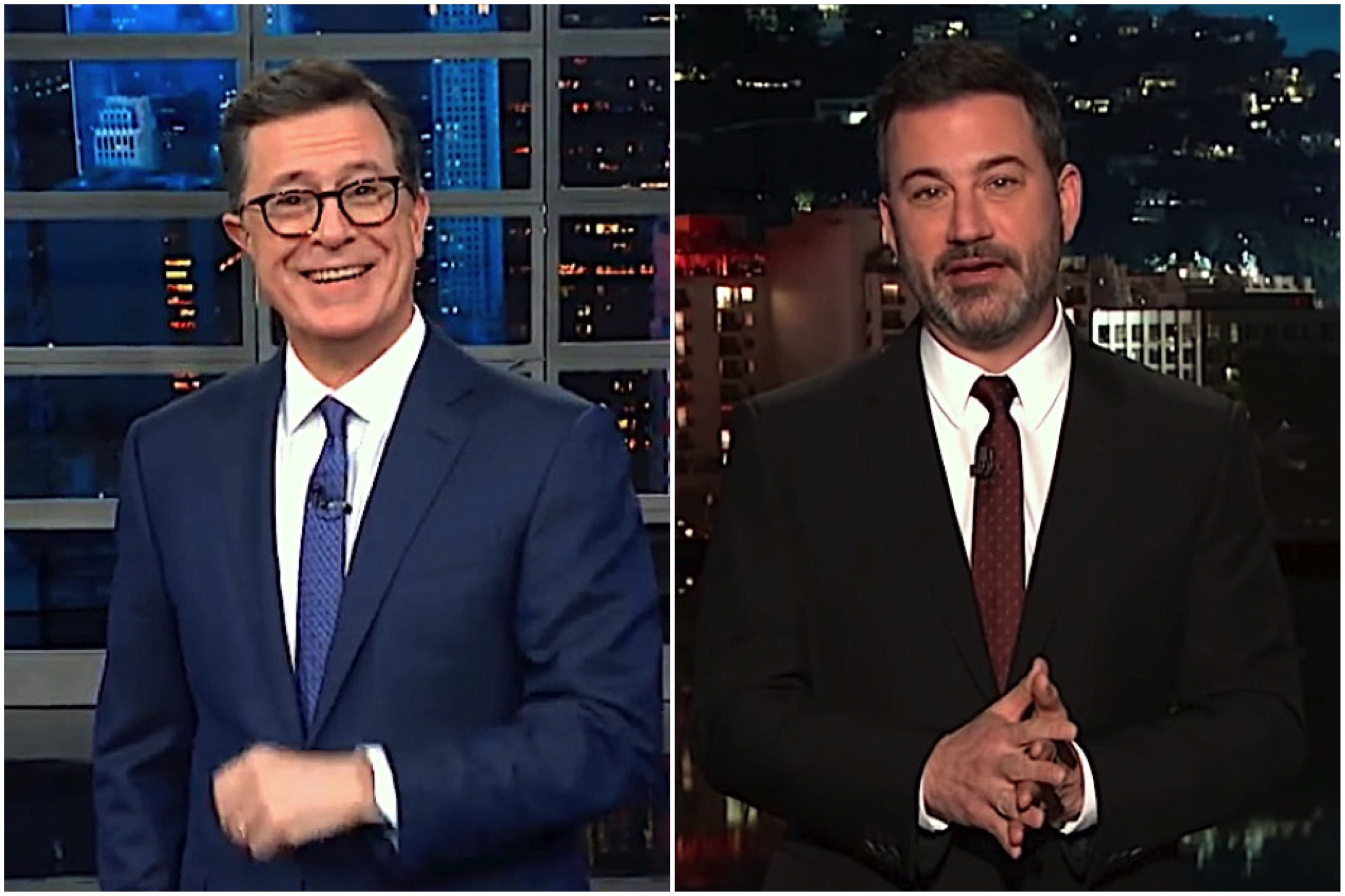 Stephen Colbert and Jimmy Kimmel on Trump&#039;s buried grades