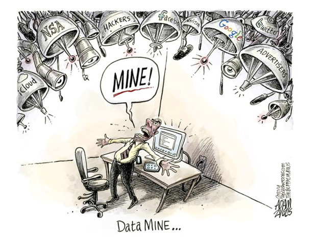 Editorial cartoon technology privacy online NSA