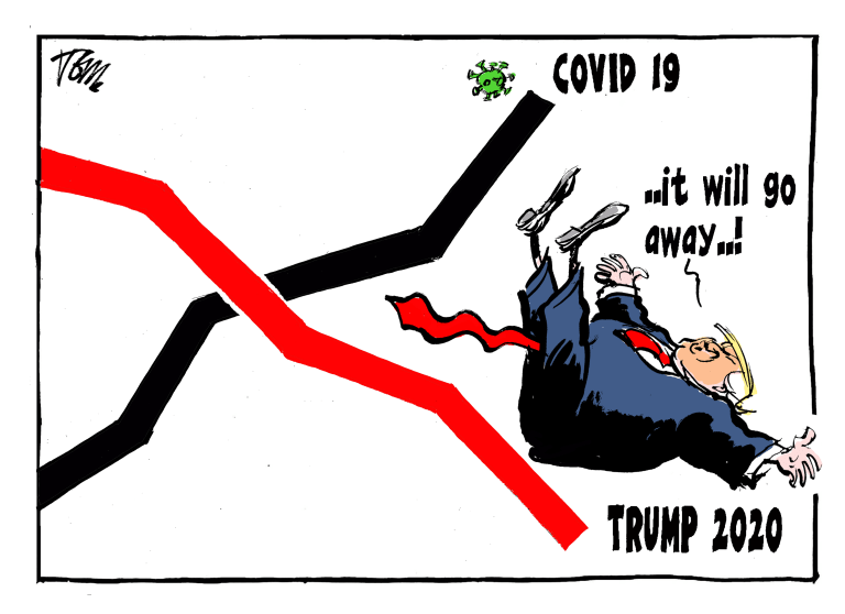 Political Cartoon U.S. Trump coronavirus polls