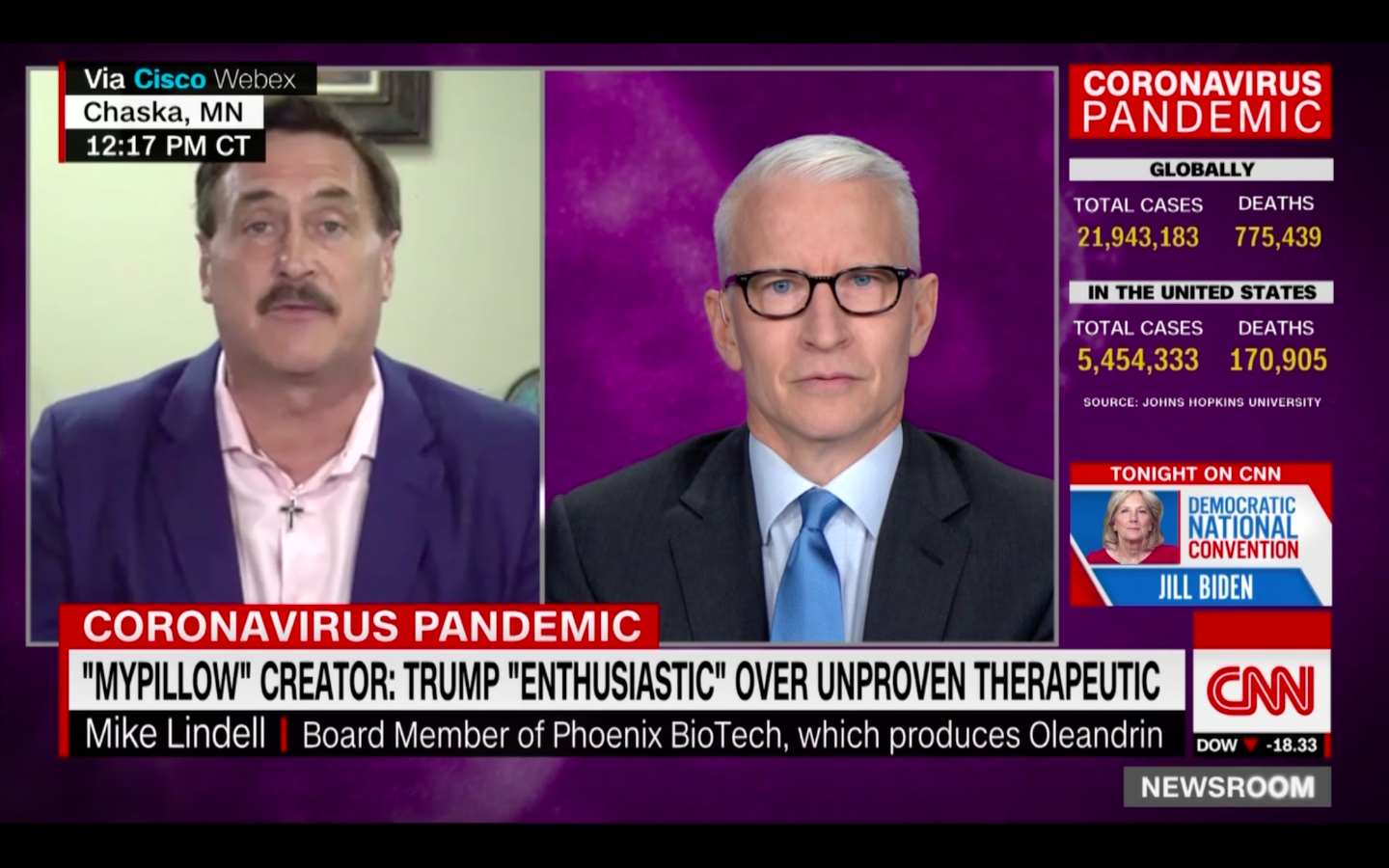 Anderson Cooper and Mike Lindell