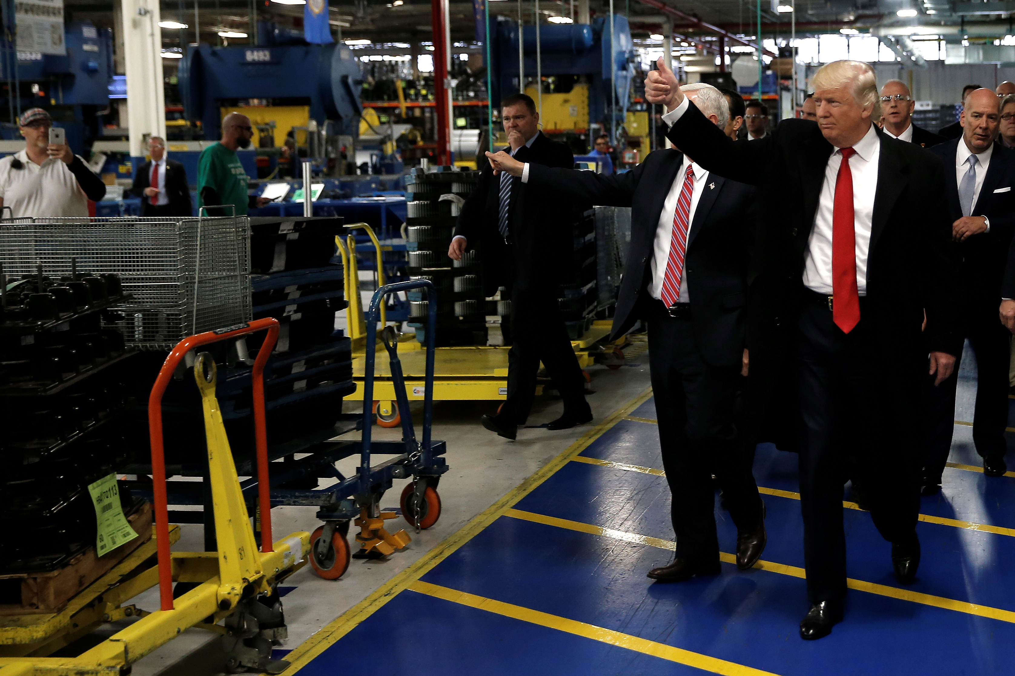 President Trump visits a U.S. factory.