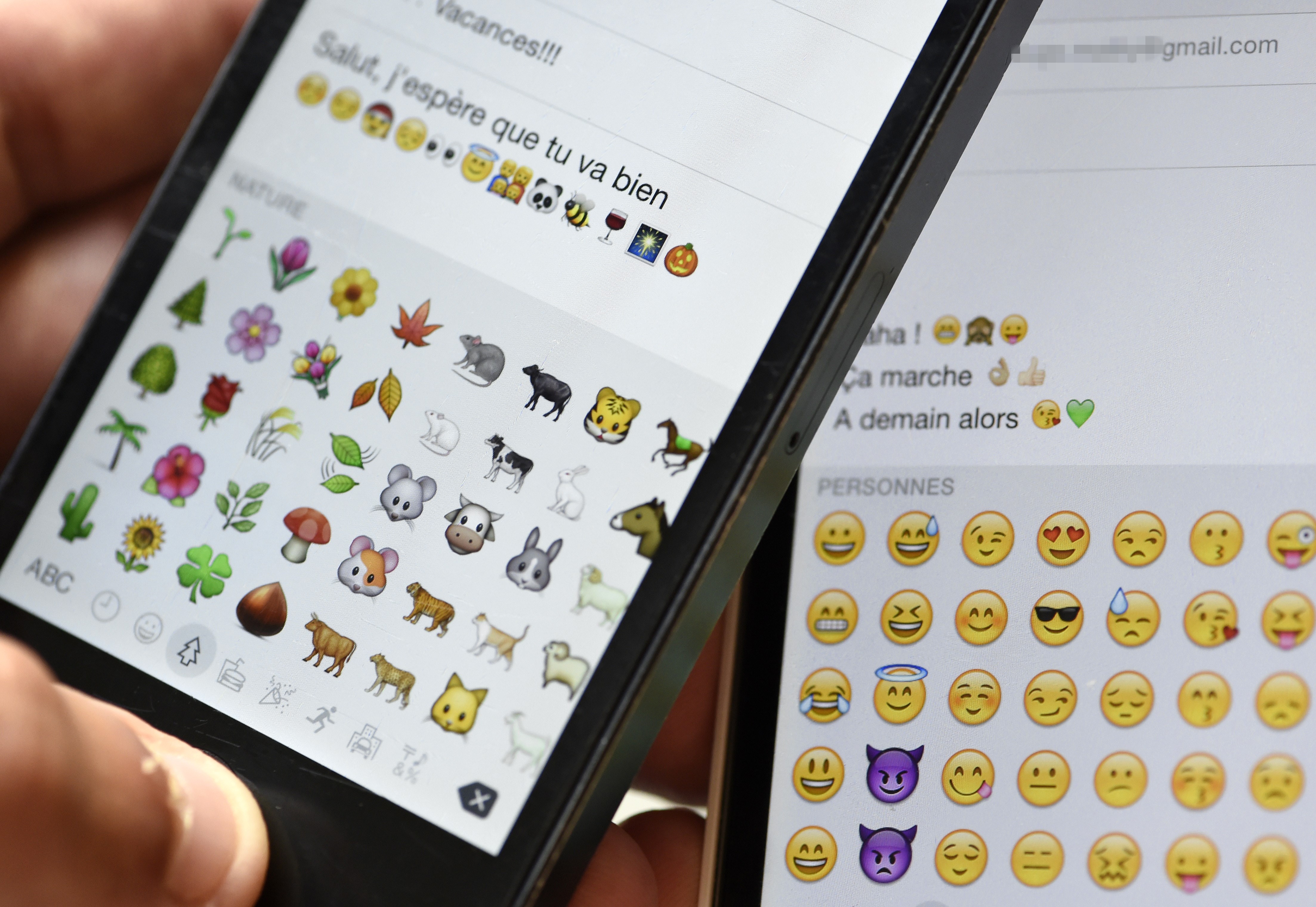 Emoji symbols on a mobile phone